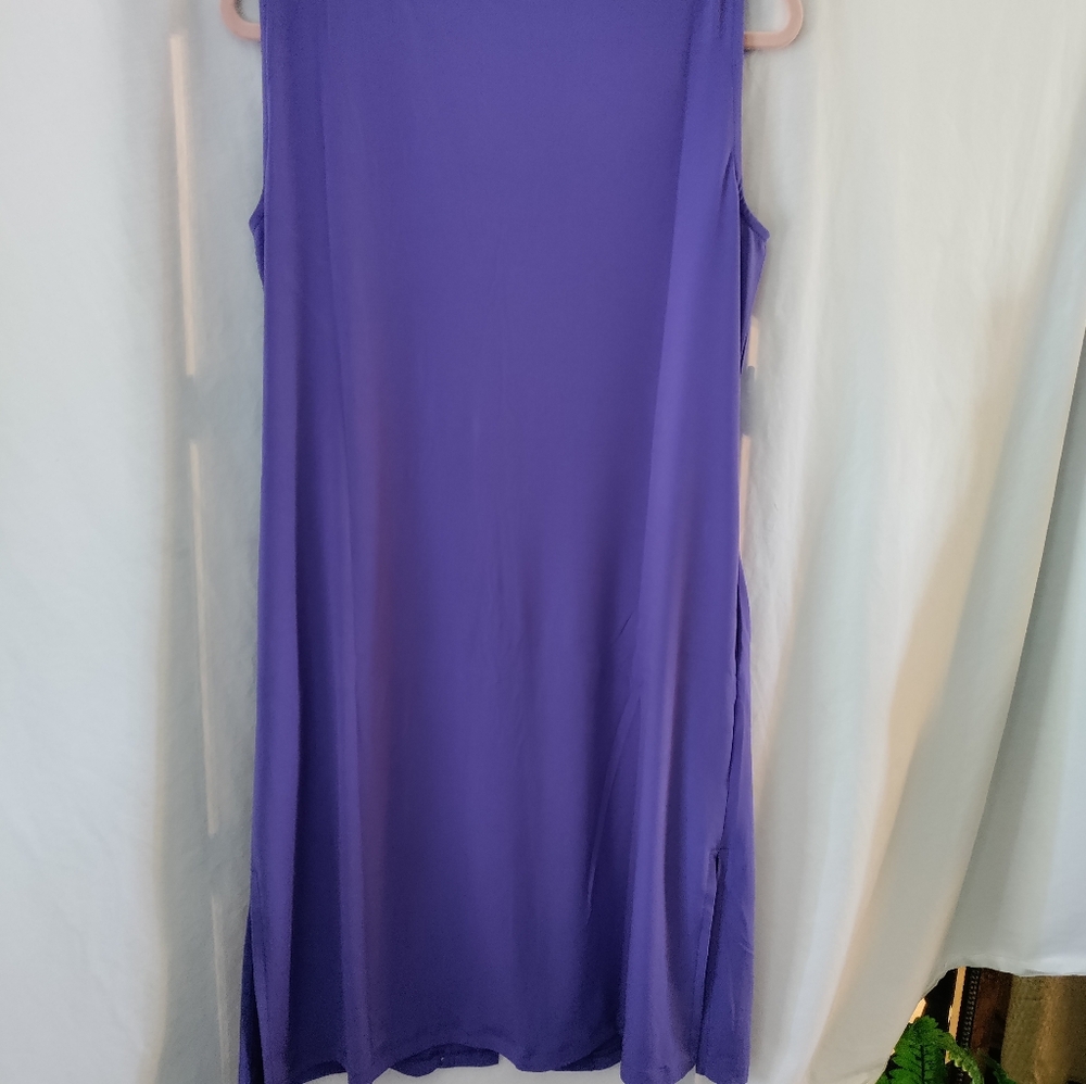 IMAN Global Resort Duster Vest Purple Pockets Side Slit Sm XS NWT. - Picture 4 of 12